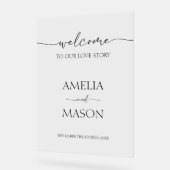 Herzlich Willkommen bei unserer Liebe Story Weddin Acrylschild (Winkel)