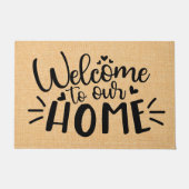 Herzlich willkommen bei unserer Zuhause Zitat-Typo Fußmatte (Vorderseite)