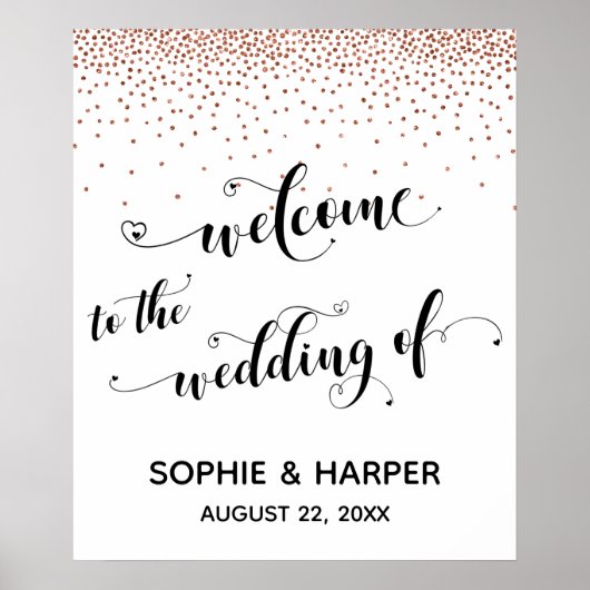 Herzlich willkommen bei Wedding Copper Confetti Si Poster (Vorne)