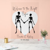 Herzlich willkommen beim Abendessen vor der Probe Acrylschild (Hochzeit)