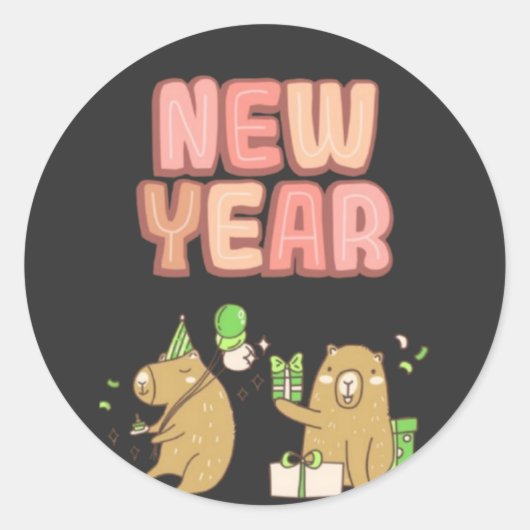 Herzlich Willkommen beim Fresh Start! Runder Aufkleber (Vorderseite)