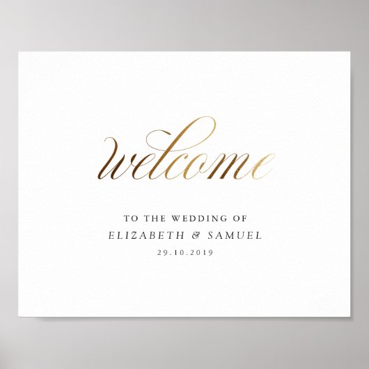 Herzlich willkommen beim Hochzeitszeichen Poster (Vorne)