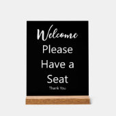 Herzlich willkommen Bitte setzen Sie sich durch Sc Acrylschild (Vorderseite)