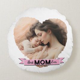 Herzlich Willkommen, die beste Mama aller Zeiten Rundes Kissen