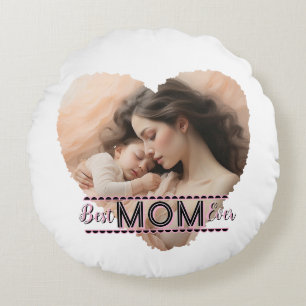 Herzlich Willkommen, die beste Mama aller Zeiten Rundes Kissen