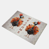 Herzlich Willkommen Glückwunsch Thanksgiving Color Fußmatte (Schrägansicht)