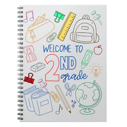 Herzlich willkommen im 2. Klasse Notebook zurück i Notizblock (Vorderseite)