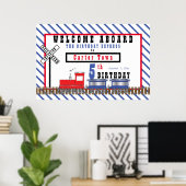 Herzlich willkommen im 5. Geburtstag Express Zug Poster (Heimbüro)