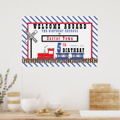 Herzlich willkommen im 5. Geburtstag Express Zug Poster (Küche)