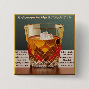 Herzlich willkommen im 5-Uhr Club Mid Century Desi Button