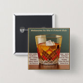 Herzlich willkommen im 5-Uhr Club Mid Century Desi Button (Vorne & Hinten)