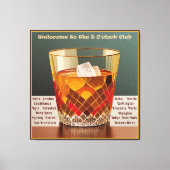 Herzlich willkommen im 5-Uhr Club Mid Century Desi Leinwanddruck (Vorderseite)