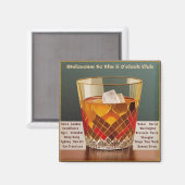 Herzlich willkommen im 5-Uhr Club Mid Century Desi Magnet (Vorderseite/Rückseite)