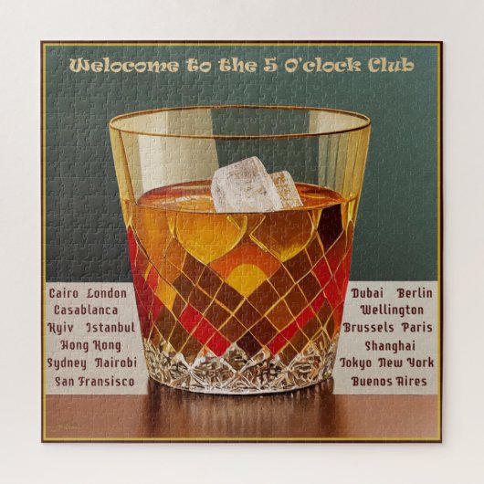 Herzlich willkommen im 5-Uhr Club Mid Century Desi Puzzle (Vertikal)