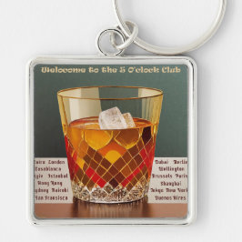 Herzlich willkommen im 5-Uhr Club Mid Century Desi Schlüsselanhänger