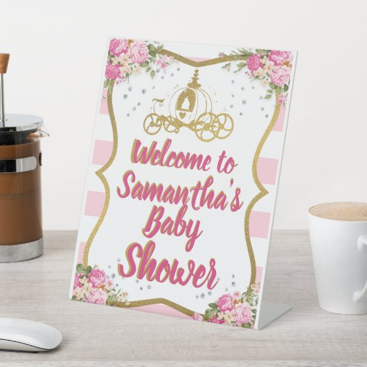 Herzlich willkommen im Baby Dusche Pedestal Schild (In SItu)