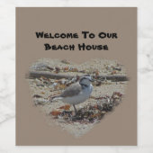 Herzlich willkommen im Beach Snowy Plover Foto Coa Weinetikett (Einzelnes Label)