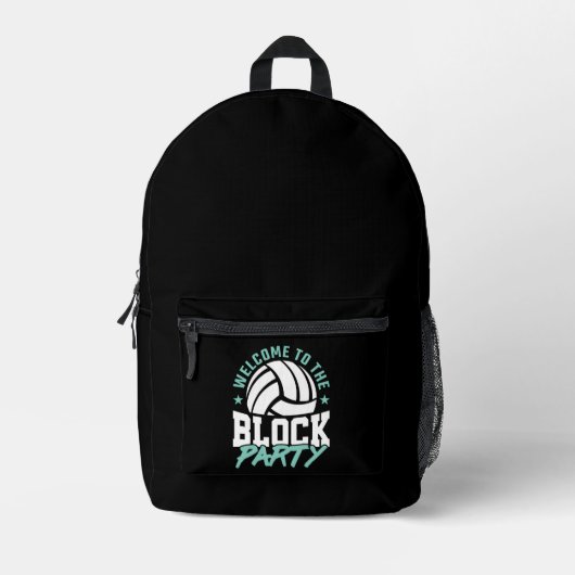 Herzlich willkommen im Block Party Funny Volleybal Bedruckter Rucksack (Vorderseite)