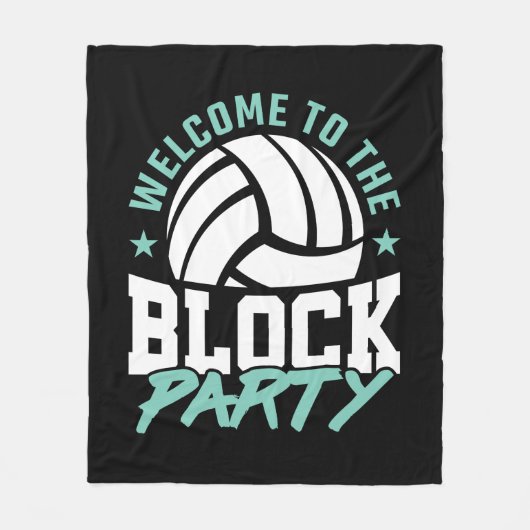 Herzlich willkommen im Block Party Funny Volleybal Fleecedecke (Vorderseite)