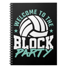 Herzlich willkommen im Block Party Funny Volleybal Notizblock