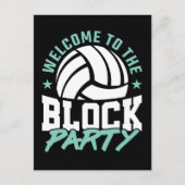Herzlich willkommen im Block Party Funny Volleybal Postkarte (Vorderseite)