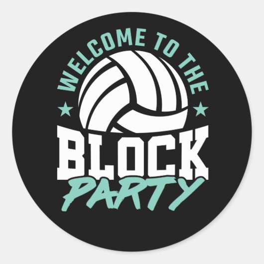 Herzlich willkommen im Block Party Funny Volleybal Runder Aufkleber (Vorderseite)