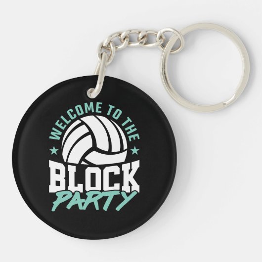 Herzlich willkommen im Block Party Funny Volleybal Schlüsselanhänger (Rückseite)