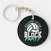 Herzlich willkommen im Block Party Funny Volleybal Schlüsselanhänger (Vorderseite)