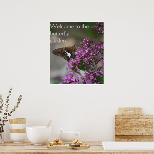 Herzlich Willkommen im Butterfly Garden Poster - S (Küche)