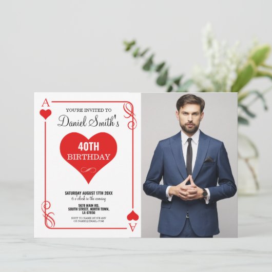 Herzlich Willkommen im Casino von Ace Las Vegas Einladung (Stehend Vorderseite)