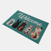 Herzlich willkommen im Cat Team Doormat, Adortable Fußmatte (Schrägansicht)