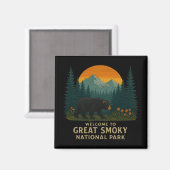 Herzlich willkommen im Embroidery Great Smoky Moun Magnet (Vorderseite/Rückseite)