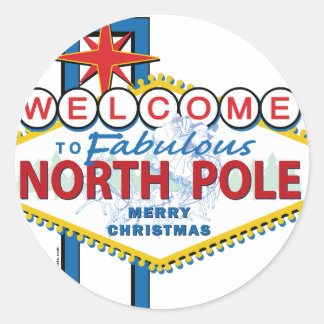 Herzlich willkommen im Fabulous North Pole Runder Aufkleber
