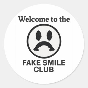 Herzlich willkommen im Fake Smile Club - Sad Clown Runder Aufkleber
