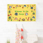 Herzlich willkommen im Gelben Party mit dem krauti Banner (Insitu)