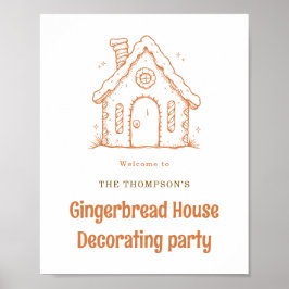 Herzlich willkommen im Gingerbread House Dekoriere Poster