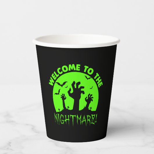 Herzlich willkommen im Grünen Albtraum Pappbecher (Vorderseite)