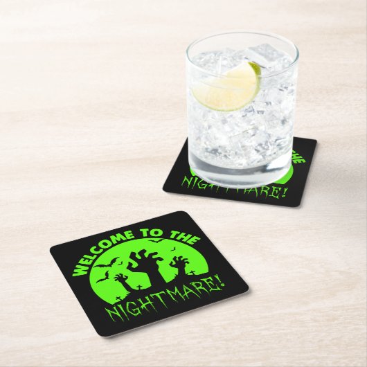 Herzlich willkommen im Grünen Albtraum Rechteckiger Pappuntersetzer (Vor Ort)