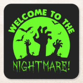 Herzlich willkommen im Grünen Albtraum Rechteckiger Pappuntersetzer (Vorderseite)