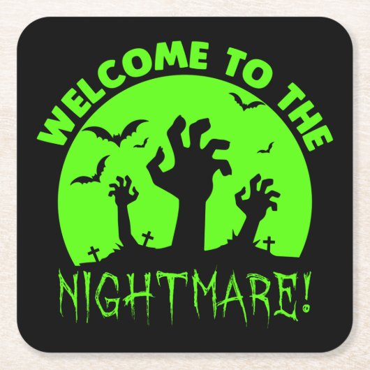 Herzlich willkommen im Grünen Albtraum Rechteckiger Pappuntersetzer (Vorderseite)