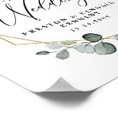 Herzlich willkommen im Grünen Eukalyptus Sign Poster (Ecke)