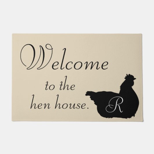 Herzlich willkommen im Hen House Door Mat Fußmatte (Vorderseite)