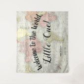 Herzlich willkommen im Hintergrund der Weltkarte f Wandteppich (Vorderseite)