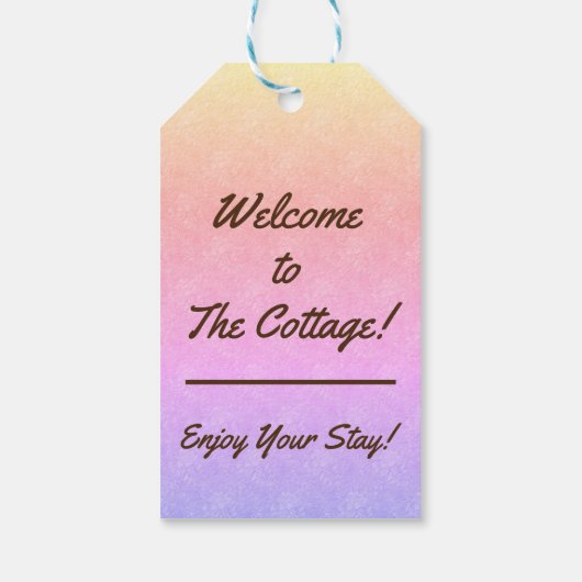 Herzlich willkommen im Hütte Guest Rental House Geschenkanhänger (Rückseite)