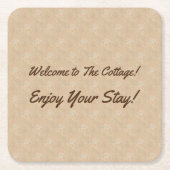 Herzlich willkommen im Hütte Guest Rental House Rechteckiger Pappuntersetzer (Vorderseite)