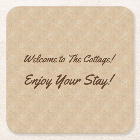 Herzlich willkommen im Hütte Guest Rental House Rechteckiger Pappuntersetzer (Vorderseite)