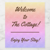 Herzlich willkommen im Hütte Guest Rental House Weinetikett (Einzelnes Label)