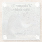 Herzlich willkommen im Hütteneichhörnchen-Foto Tie Glasuntersetzer (Rückseite)