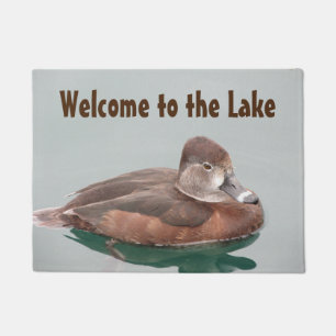 Herzlich willkommen im Lake Ring-halted Duck Foto Fußmatte