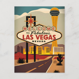 Herzlich willkommen im Las Vegas Nevada Postkarte
